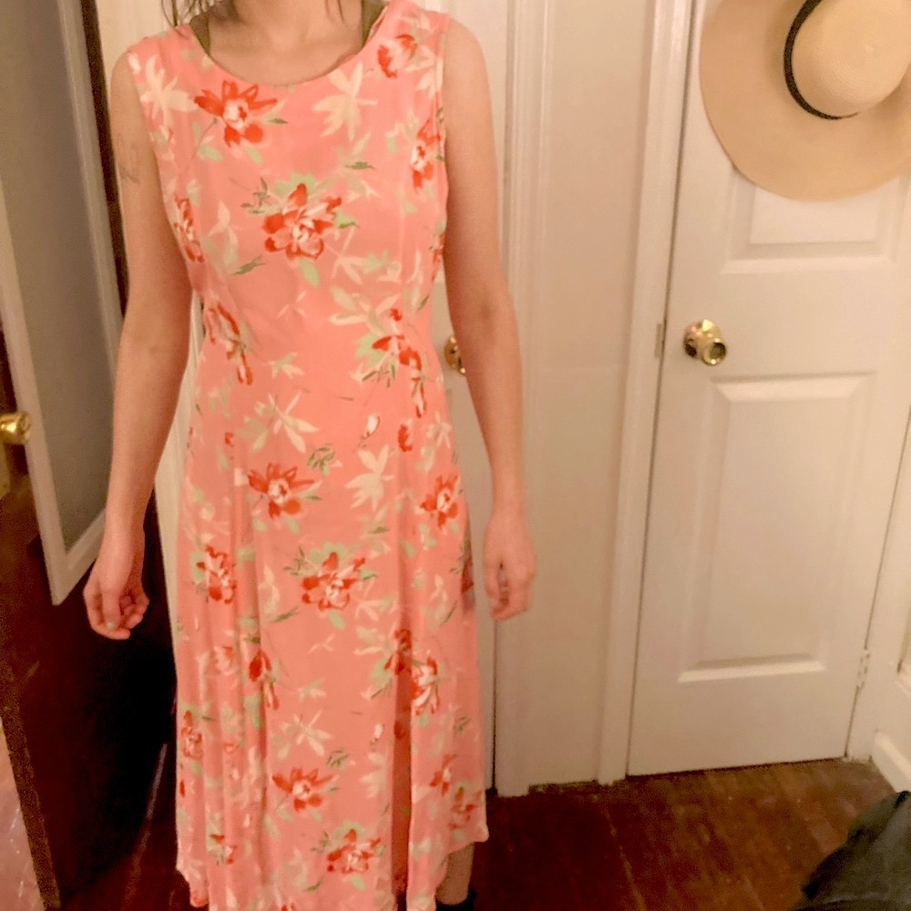 Vintage Pink Floral Dress